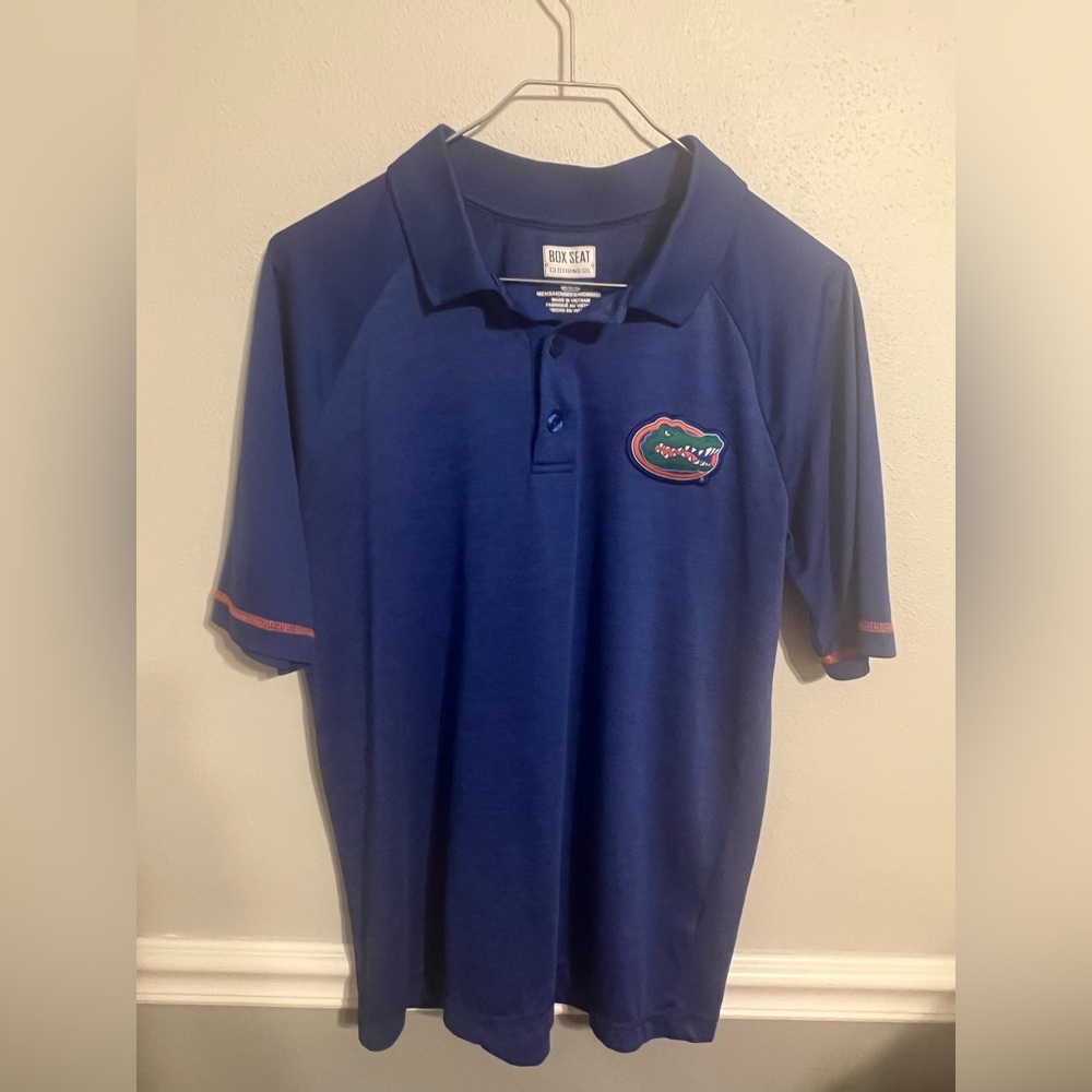Florida Gators Polo Shirt Box Seat Clothing Co Men‎ Medium Blue Short Sleeve